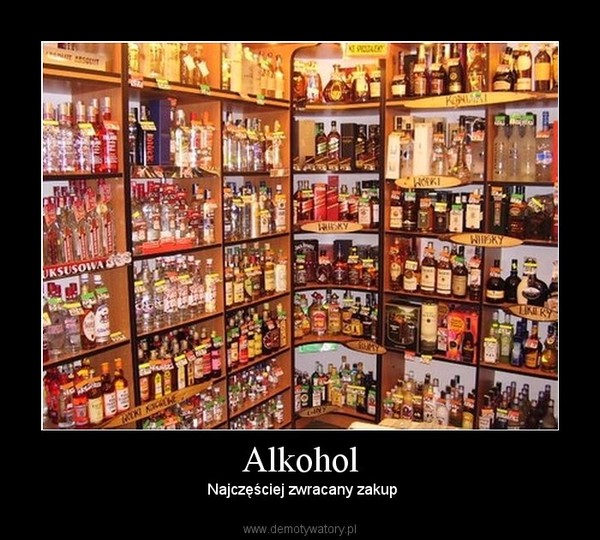 Alkohol –  Najczęściej zwracany zakup 