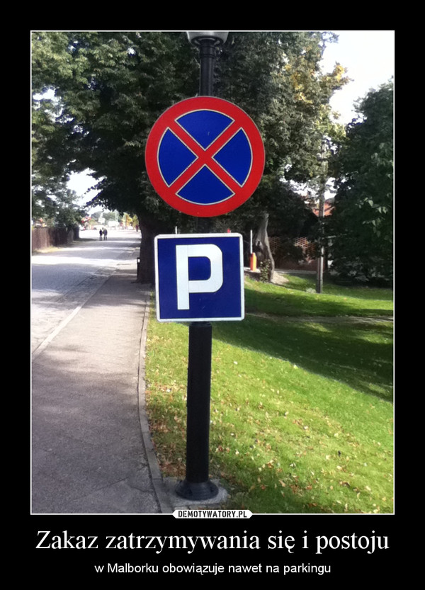 Zakaz zatrzymywania się i postoju – w Malborku obowiązuje nawet na parkingu 