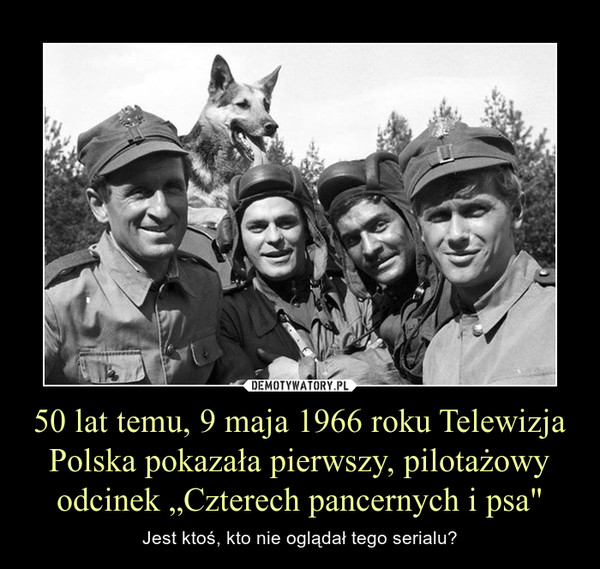50 lat temu, 9 maja 1966 roku Telewizja Polska pokazała pierwszy, pilotażowy odcinek „Czterech pancernych i psa" – Jest ktoś, kto nie oglądał tego serialu? 