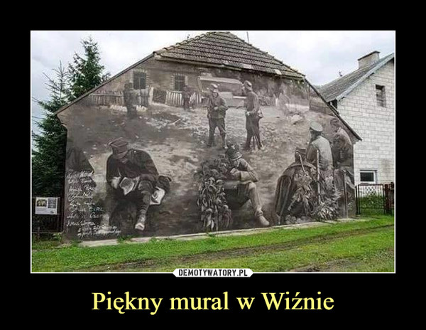 Piękny mural w Wiźnie –  