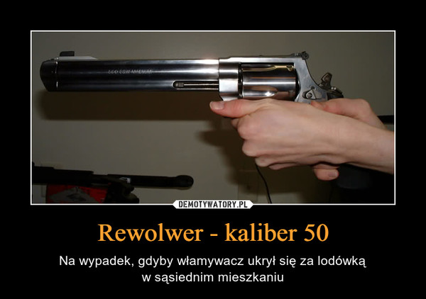 Rewolwer - kaliber 50 – Na wypadek, gdyby włamywacz ukrył się za lodówkąw sąsiednim mieszkaniu 
