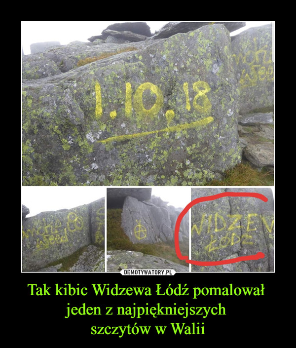 Tak kibic Widzewa Łódź pomalował jeden z najpiękniejszych szczytów w Walii –  