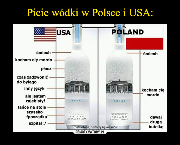  –  USA śmiech kocham cię mordo - płacz - czas zadzwonić do byłego inny język ale jestem zajebisty! tańce na stole szyssko fposządku szpitalPOLAND ej się nie mówi kocham cię mordo dawaj drugą butelkę