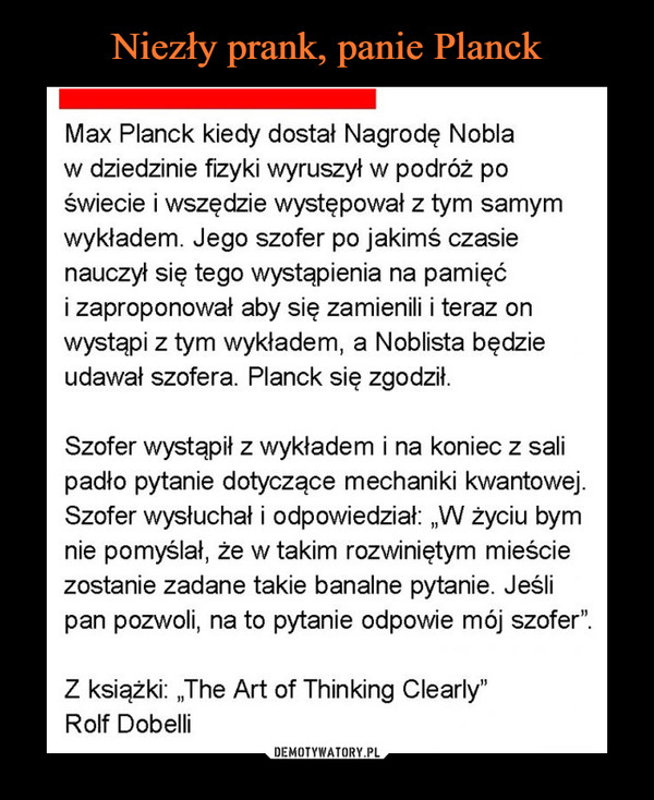 Niezły prank, panie Planck