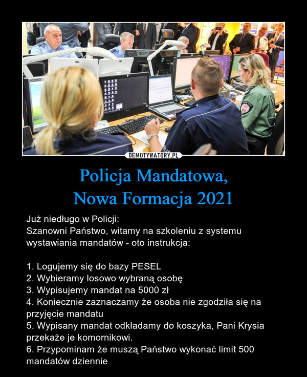 Policja Mandatowa,
Nowa Formacja 2021