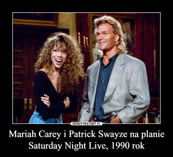 Mariah Carey i Patrick Swayze na planie Saturday Night Live, 1990 rok –  