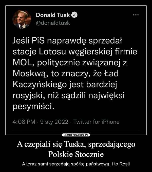 A czepiali się Tuska, sprzedającego Polskie Stocznie – A teraz sami sprzedają spółkę państwową, i to Rosji 