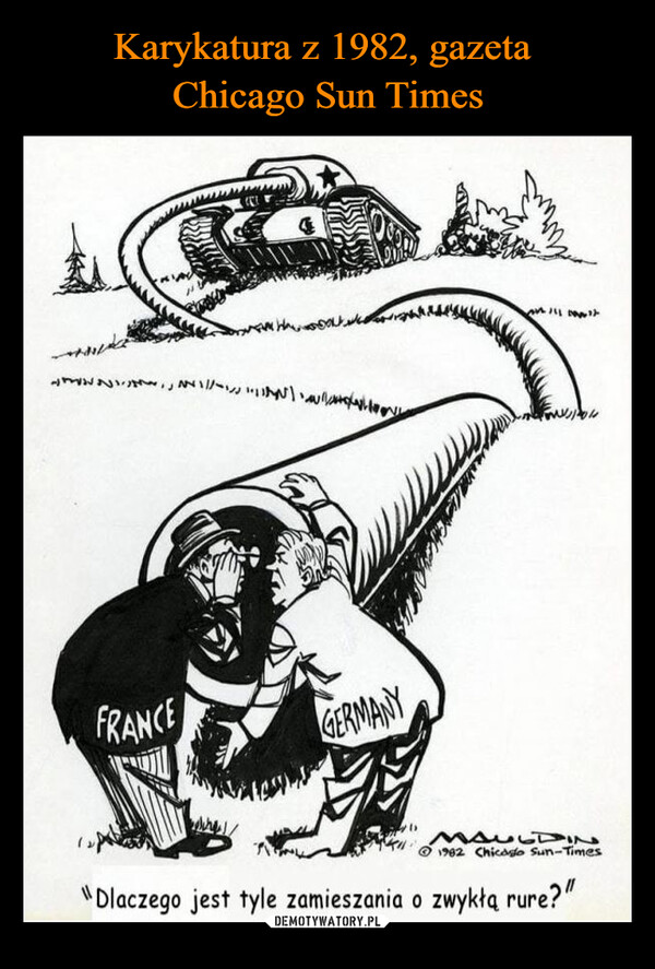 Karykatura z 1982, gazeta 
Chicago Sun Times