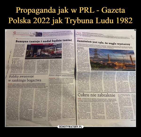 Propaganda jak w PRL - Gazeta Polska 2022 jak Trybuna Ludu 1982