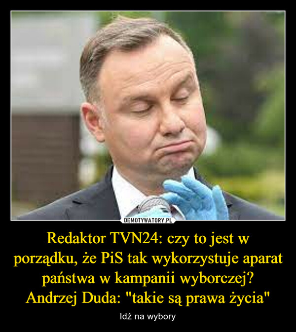 Redaktor TVN24: czy to jest w porządku, że PiS tak wykorzystuje aparat państwa w kampanii wyborczej?
Andrzej Duda: "takie są prawa życia"