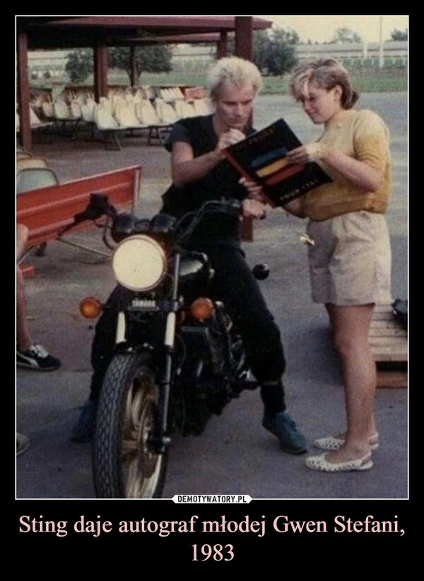 Sting daje autograf młodej Gwen Stefani, 1983
