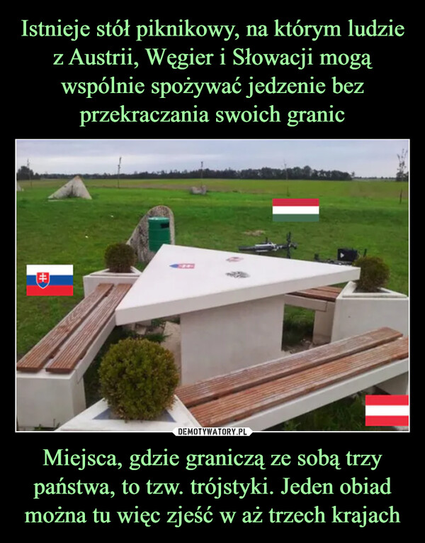 Miejsca, gdzie graniczą ze sobą trzy państwa, to tzw. trójstyki. Jeden obiad można tu więc zjeść w aż trzech krajach –  #