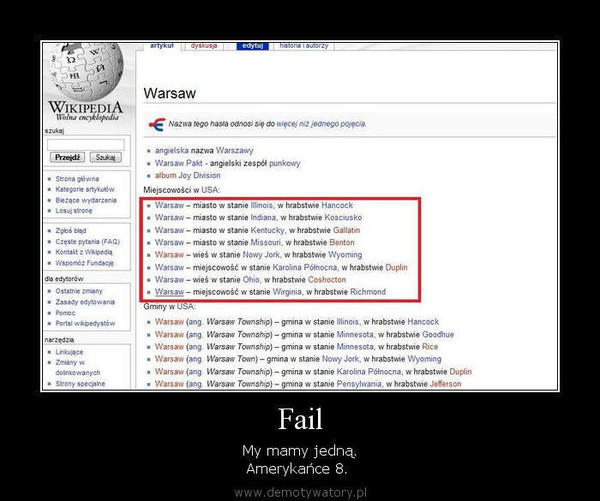 Fail – My mamy jedną. Amerykańce 8.  